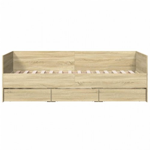Daybed med skuffer uden madras - 100×200 cm, sonoma eg