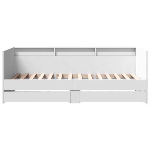 Daybed med skuffer 90x190 cm konstrueret træ hvid