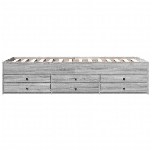 Daybed med skuffer uden madras 100x200 cm grå sonoma-eg