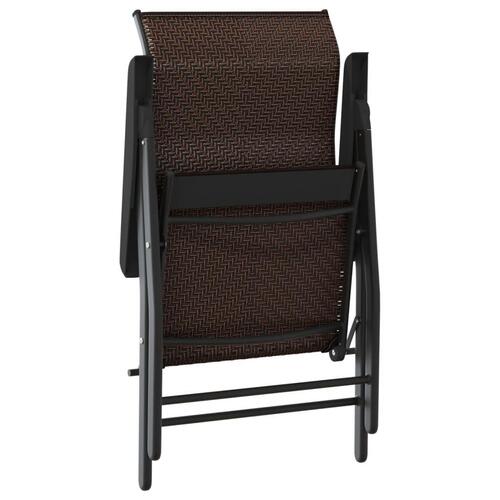 Havestole 2 stk. foldbar polyrattan brun