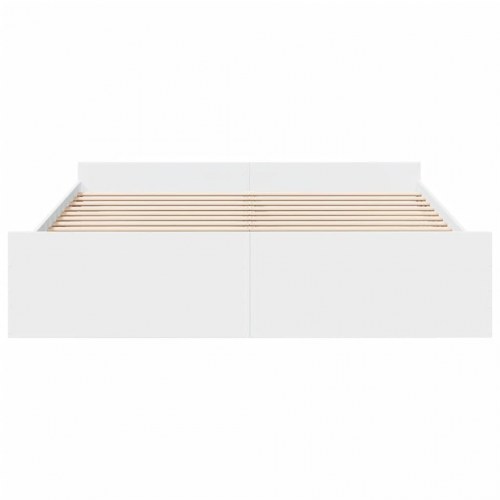 Sengeramme med skuffer 200 x 200 cm - hvid