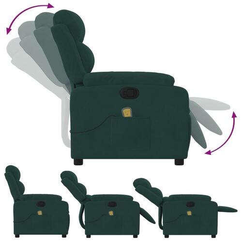 Massagestol velour mørkegrøn