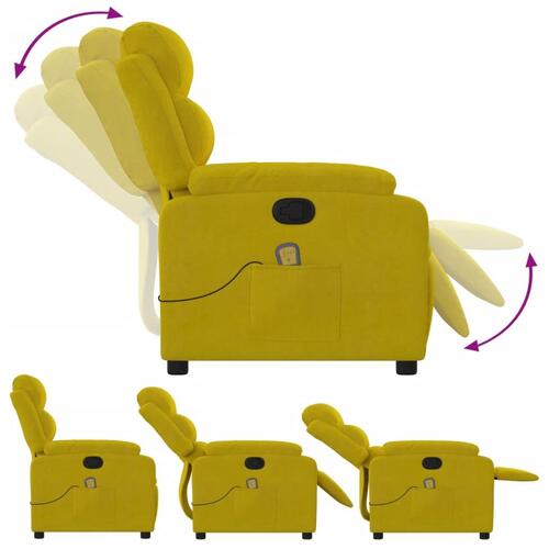 Massagestol velour gul