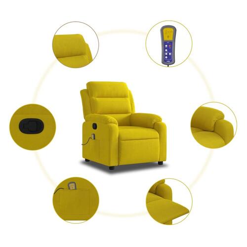 Massagestol velour gul