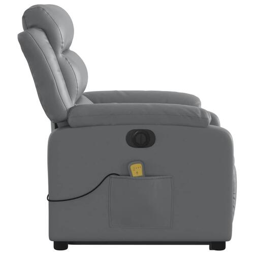 Massagestol med løftefunktion kunstlæder grå