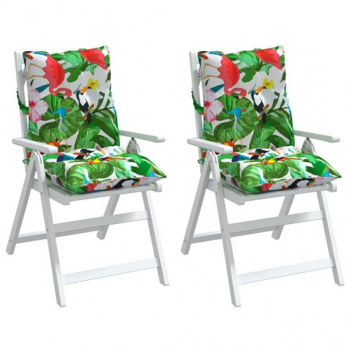 Stolehynder med lav ryg 2 stk. oxfordstof flerfarvet