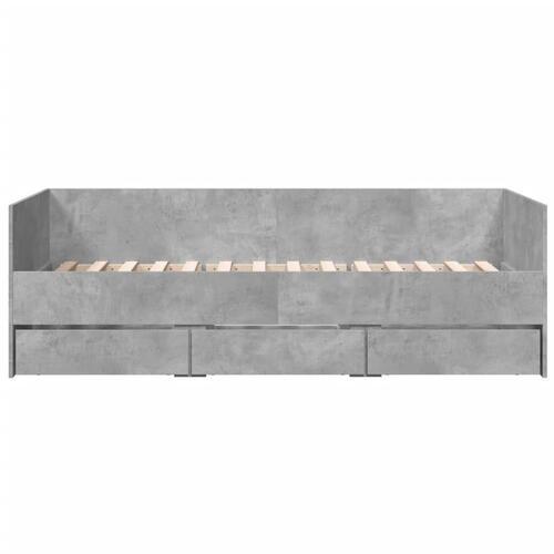 Daybed med skuffer uden madras 100x200 cm betongrå