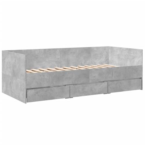 Daybed med skuffer 90x190 cm konstrueret træ betongrå