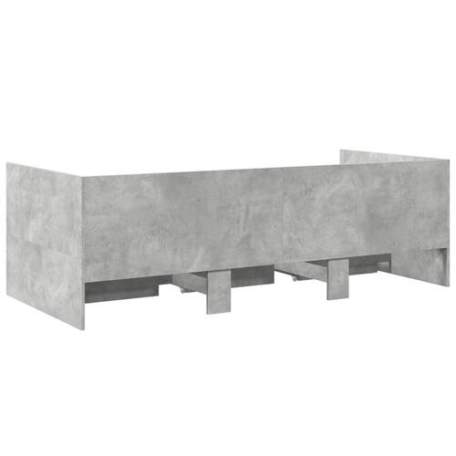 Daybed med skuffer uden madras 75x190 cm betongrå