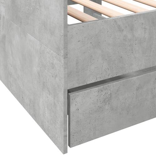 Daybed med skuffer uden madras 75x190 cm betongrå