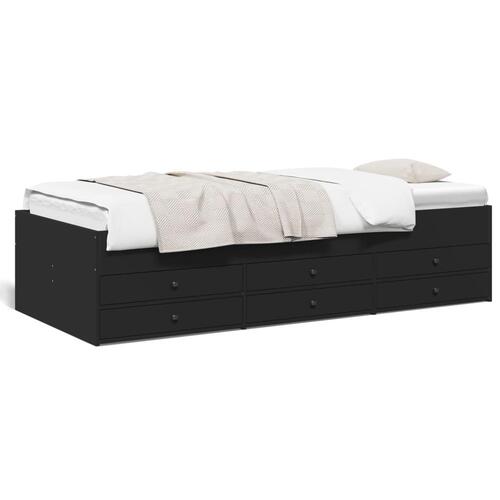 Daybed med skuffer uden madras 90x190 cm sort