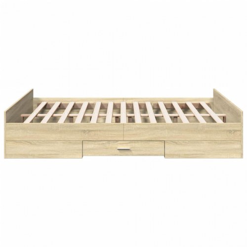 Sengeramme med 2 skuffer 160 x 200 cm - sonoma-eg