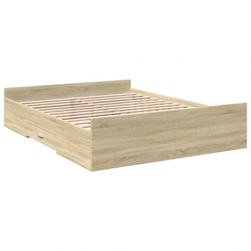 Sengeramme med 2 skuffer 160 x 200 cm - sonoma-eg