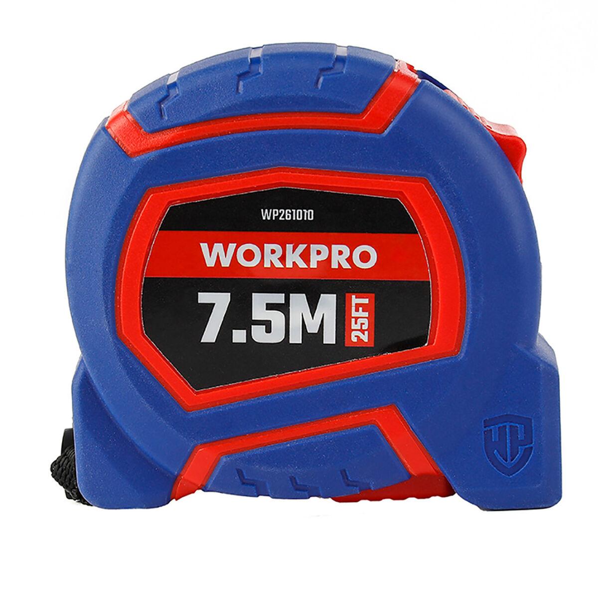 Workpro målebånd 7,5 m × 25 mm - blå