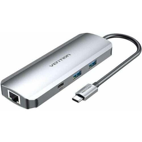 USB Hub Vention TOMHB 100 W Sølvfarvet
