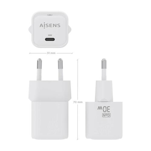 Vægoplader Aisens ASCH-30W1P018-W Hvid 30 W (1 enheder)
