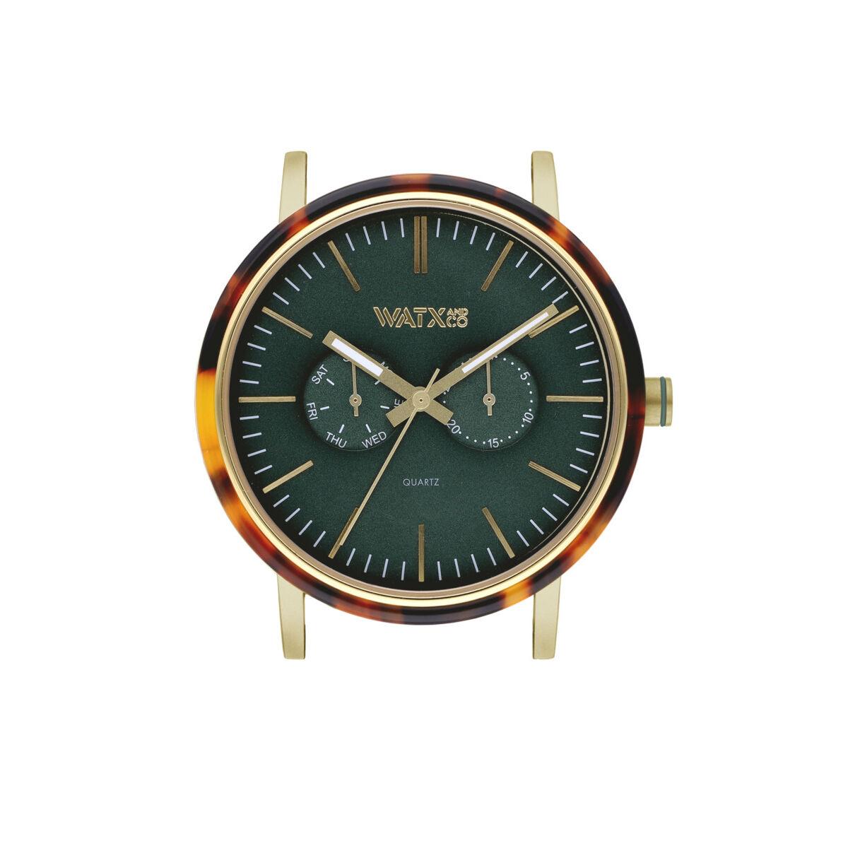 Watx & Colors unisex armbåndsur WXCA2740 - grøn/guldfarvet, Ø 44 mm billede