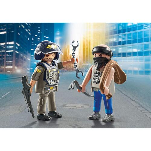 Playset Playmobil Politi Tyv 9 Dele
