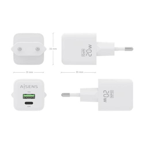 Vægoplader Aisens ASCH-20W2P010-W Hvid 20 W (1 enheder)