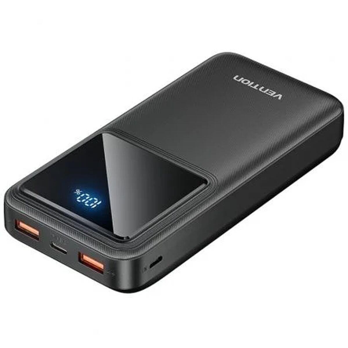 Vention Powerbank FHLB0 20000mAh Micro-USB USB-C 2xUSB-A 22.5W (black) Powerbank - Sort - 20000 mAh