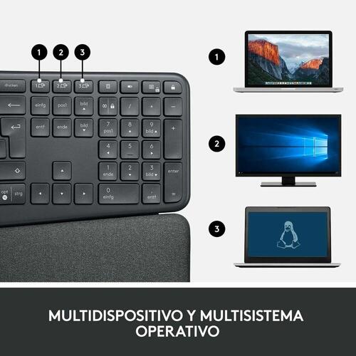 Tastatur Logitech 920-010105 Sort Grå Grafit Spansk qwerty