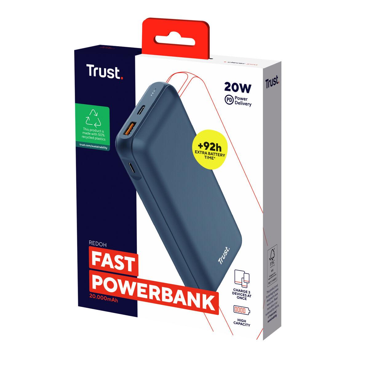 Powerbank Trust 25034 Blå 20000 mAh (1 enheder)