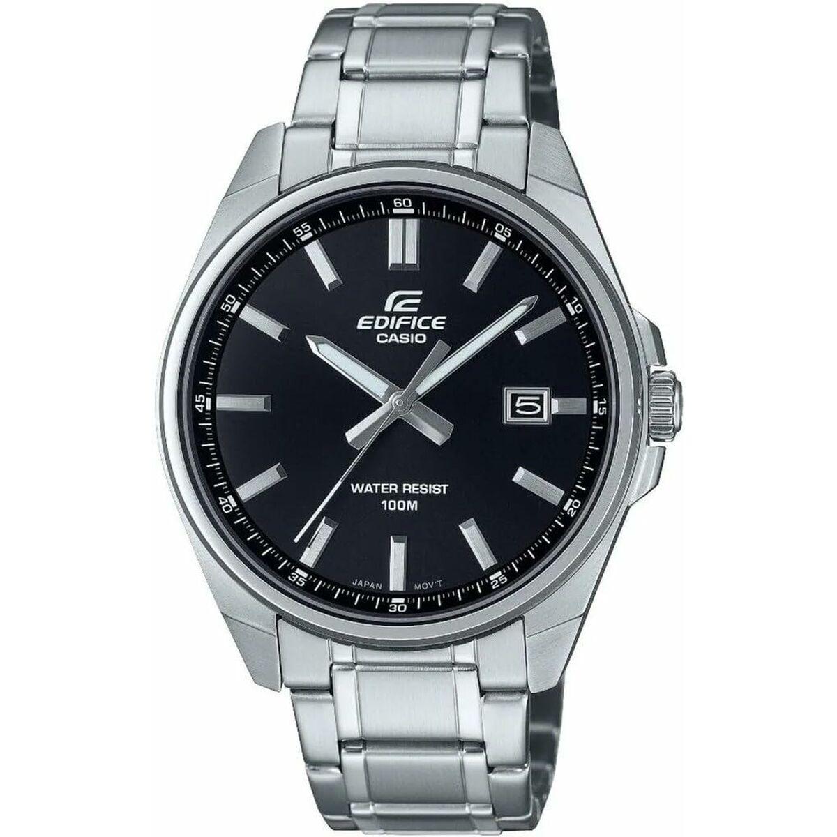 Casio Edifice EFV-150D-1AVUEF herreur - sort skive, sølvfarvet lænke (Ø 42,5 mm)