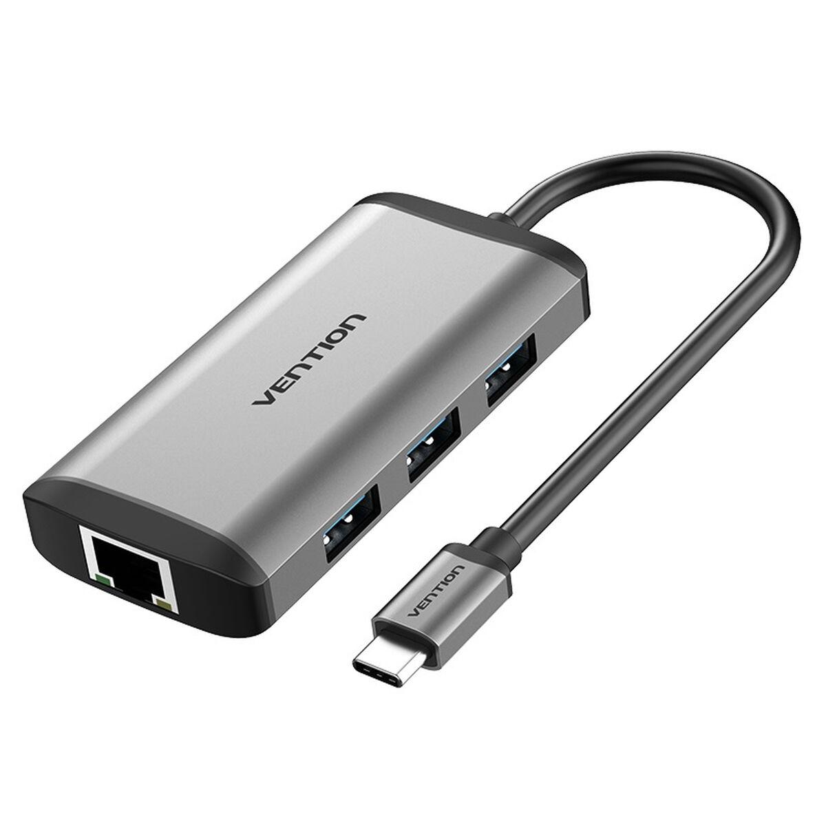 USB Hub Vention CNCHB Sort Grå