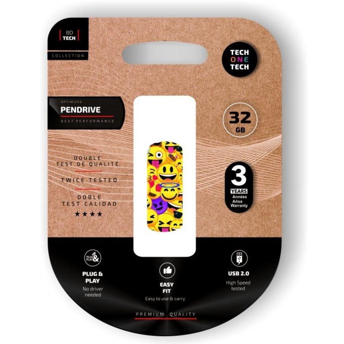 Tech One Tech USB-stik 32 GB - Emoji collage