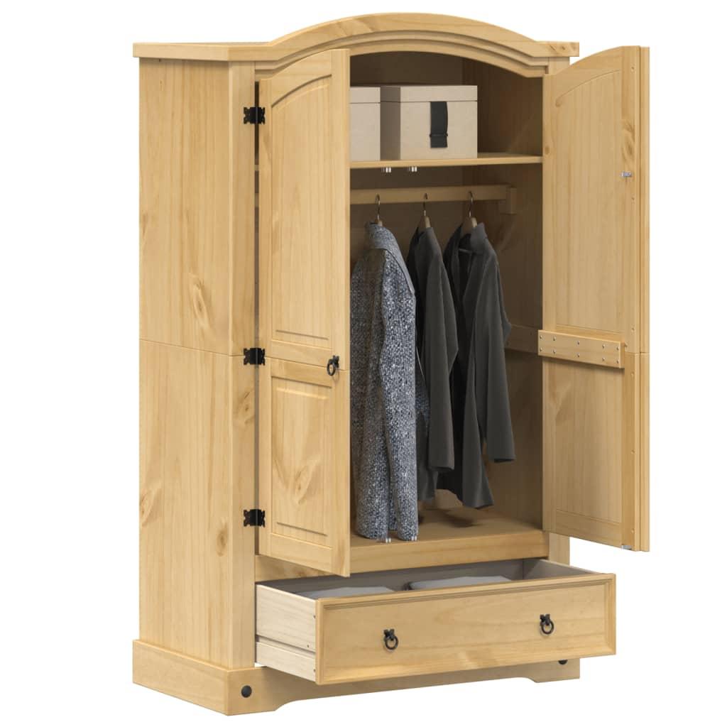 Garderobe "Corona" 101x52x170 cm massivt træ fyrretræ