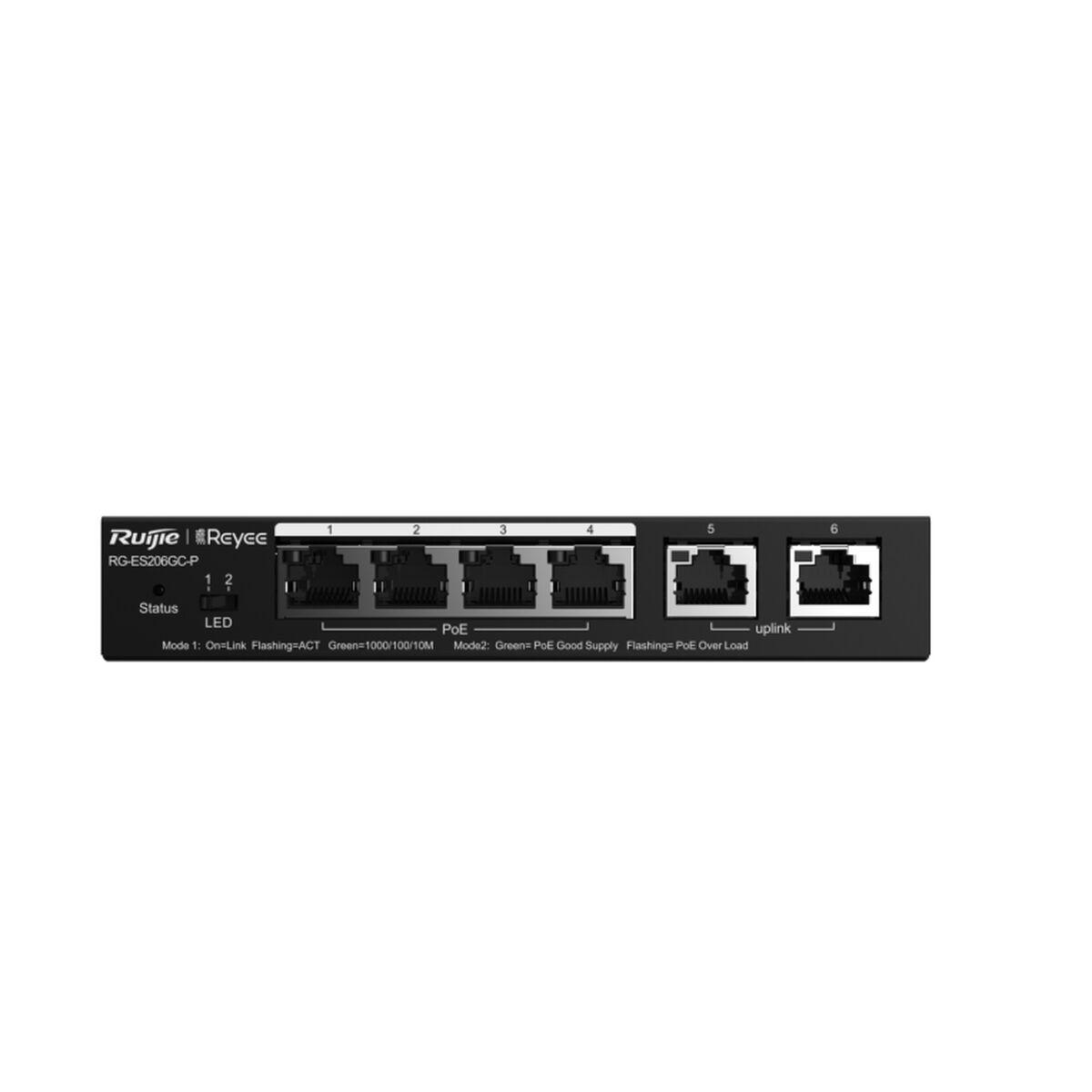 Ruijie Networks RG-ES206GC-P PoE switch - 6 x RJ-45, 4 porte, sort