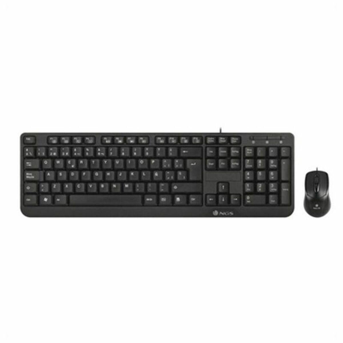 Tastatur og optisk mus NGS NGS-KEYBOARD-0271 Sort QWERTY