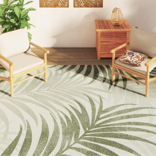 Gulvtæppe 190x300 cm inde/ude skridsikkert kort luv flerfarvet