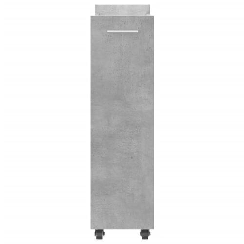 Skab med hjul 60x22x79 cm konstrueret træ betongrå