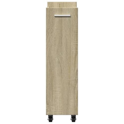 Skab med hjul 60x22x79 cm konstrueret træ sonoma-eg