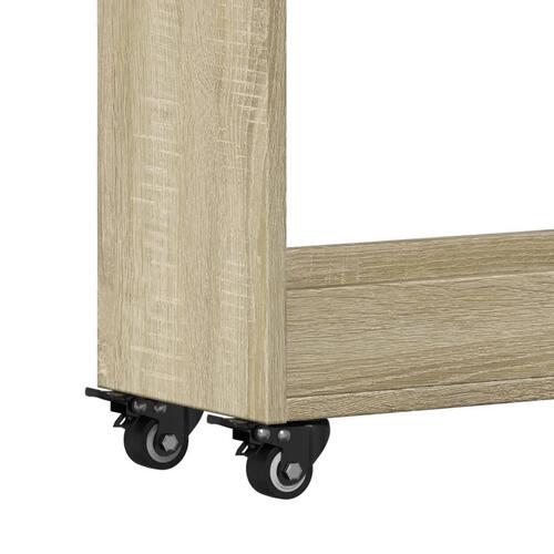 Skab med hjul 60x22x79 cm konstrueret træ sonoma-eg
