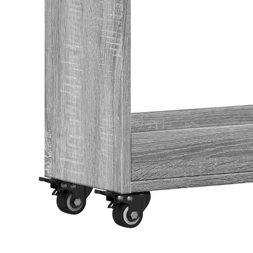 Skab med hjul 60x22x79 cm konstrueret træ grå sonoma-eg