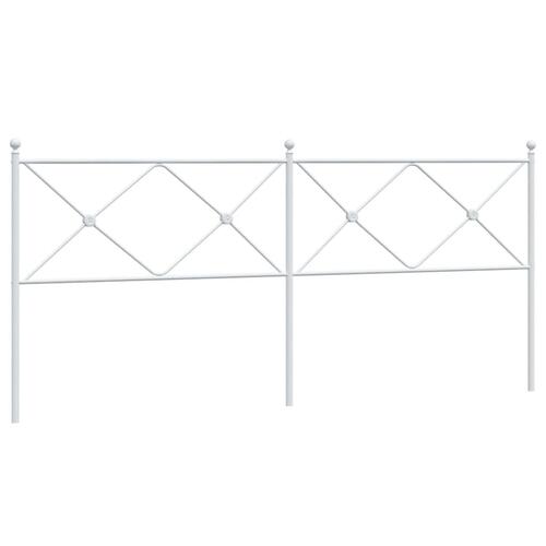 Sengegavl 200 cm metal hvid