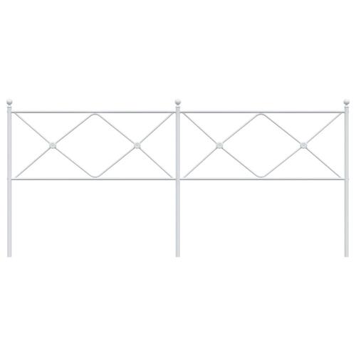 Sengegavl 200 cm metal hvid