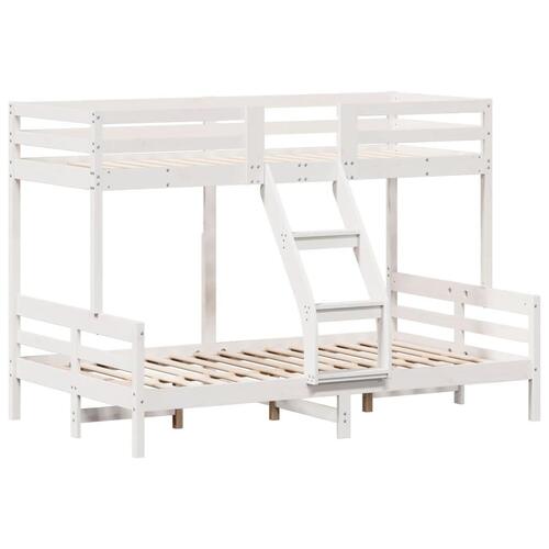 Køjeseng 80x200/120x200 cm massivt fyrretræ hvid