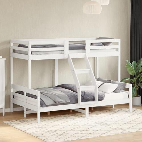Køjeseng 80x200/120x200 cm massivt fyrretræ hvid
