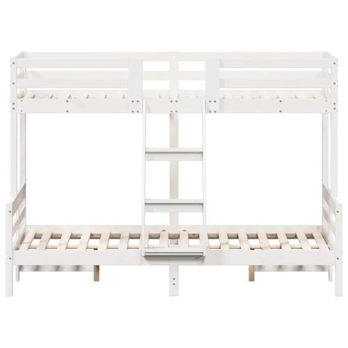 Køjeseng 80x200/120x200 cm massivt fyrretræ hvid