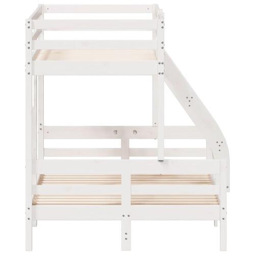 Køjeseng 80x200/120x200 cm massivt fyrretræ hvid