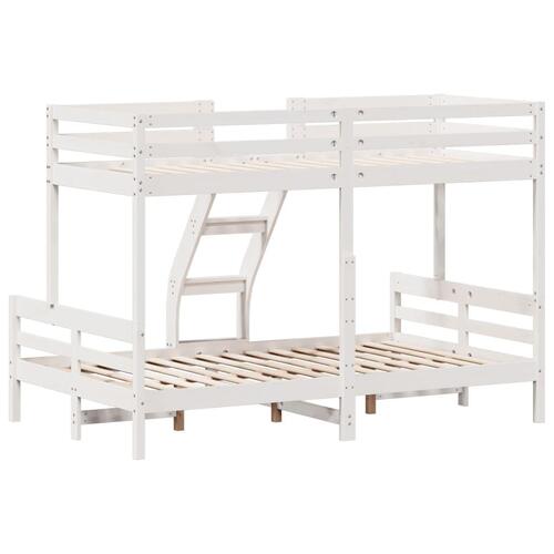 Køjeseng 80x200/120x200 cm massivt fyrretræ hvid
