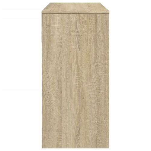 Makeupbord med spejl 80x39x80 cm sonoma-eg