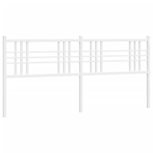 Sengegavl 180 cm metal hvid