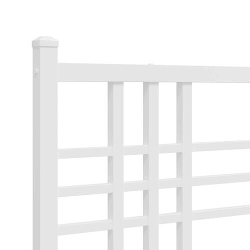 Sengegavl 180 cm metal hvid