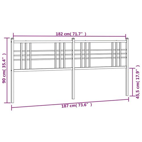 Sengegavl 180 cm metal hvid