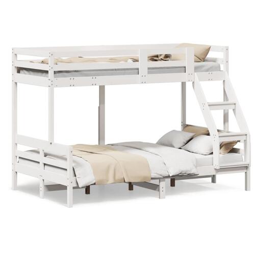Køjeseng 90x200/120x200 cm massivt fyrretræ hvid