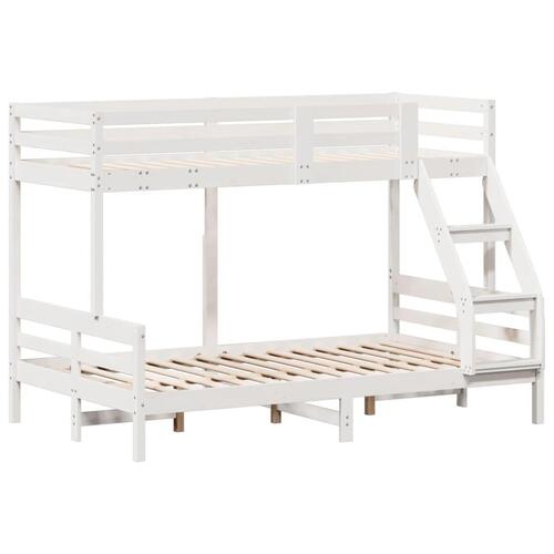 Køjeseng 90x200/120x200 cm massivt fyrretræ hvid